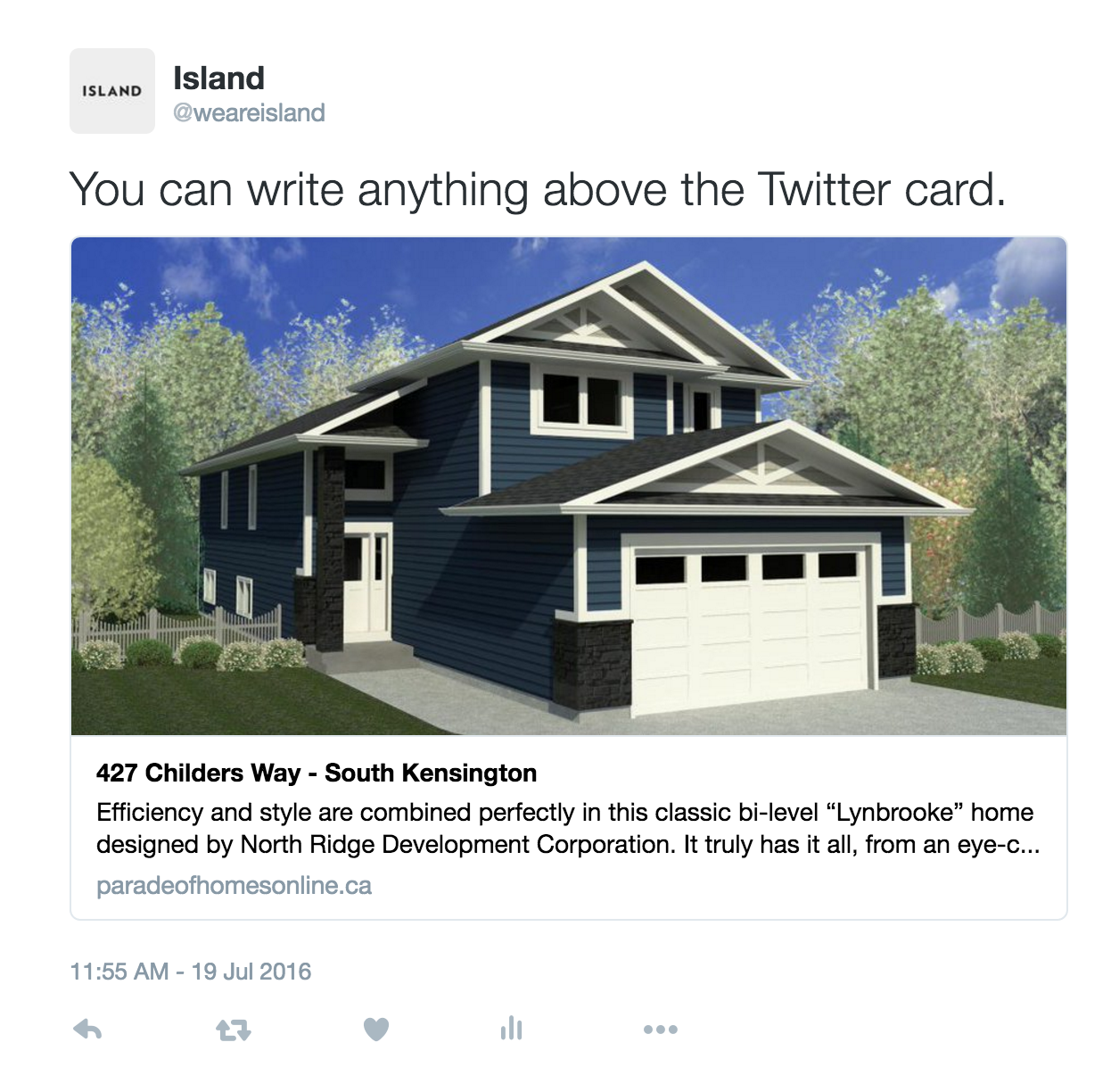 Example of a Twitter Card
